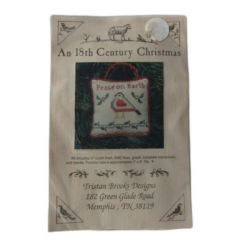 Peace On Earth Bird Ornament Cross Stitch Kit Tristan Brooks Designs NOS 3X3